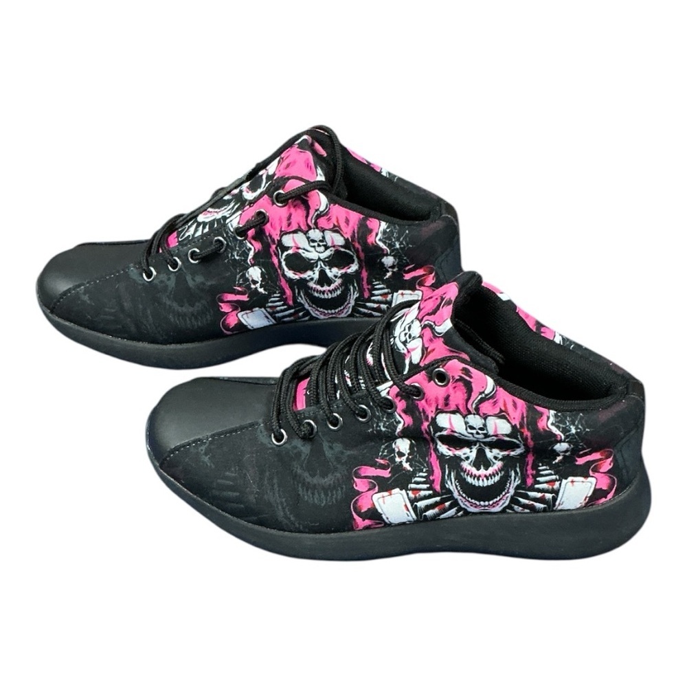 Rosa’s Boutique  - NEW - Black and Pink Skull Sneakers Limited